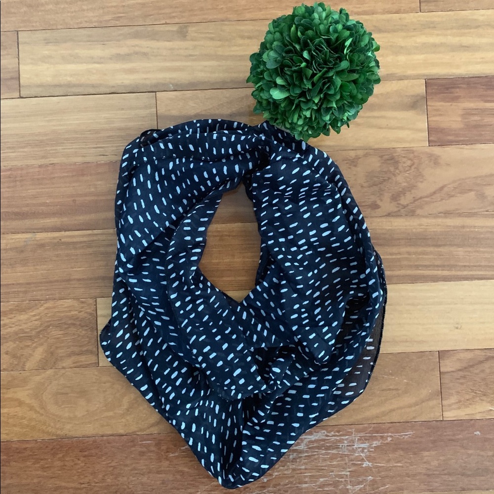 Navy Infinity Scarf with White Print - Picture 2 of 2